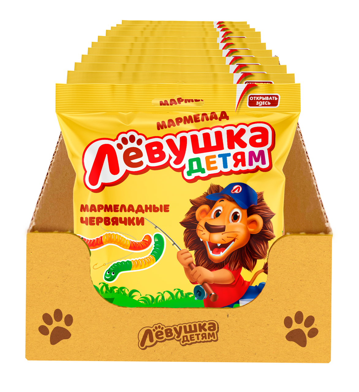 Мармелад Славянка Левушка детям червячки, 70г