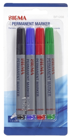 Маркер Sigma перманентный 4 шт