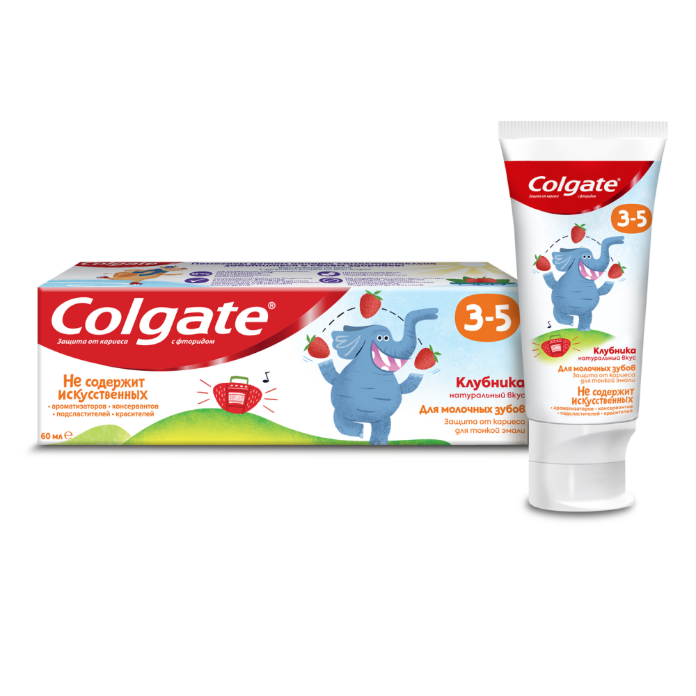 Зубная паста детская Colgate Клубника с фторидом с 3 до 5 лет 60 мл