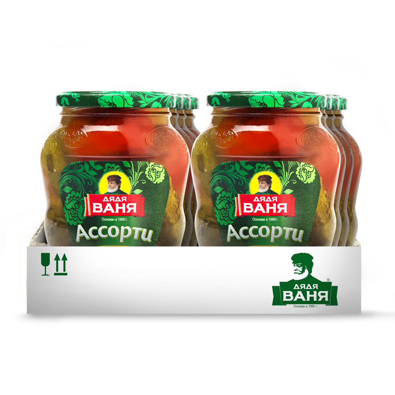 Ассорти Дядя Ваня маринованные огурцы-томаты, 680г