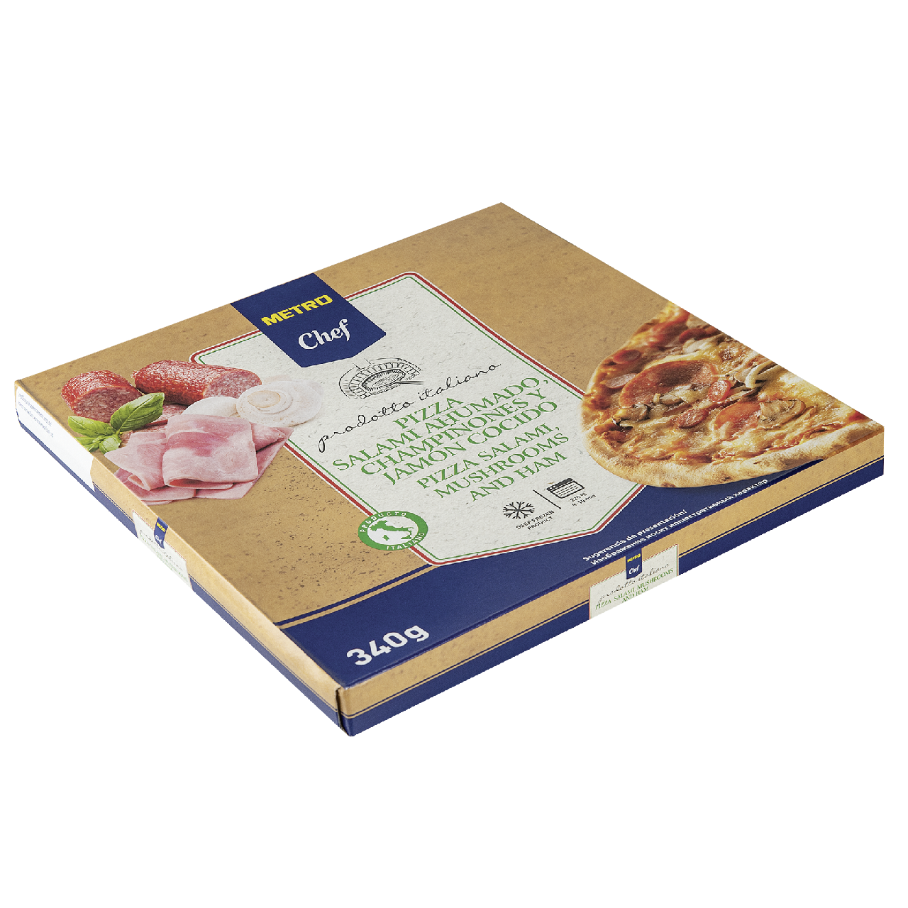 METRO Chef Пицца Салями, ветчина и грибы замороженная 27см, 340г