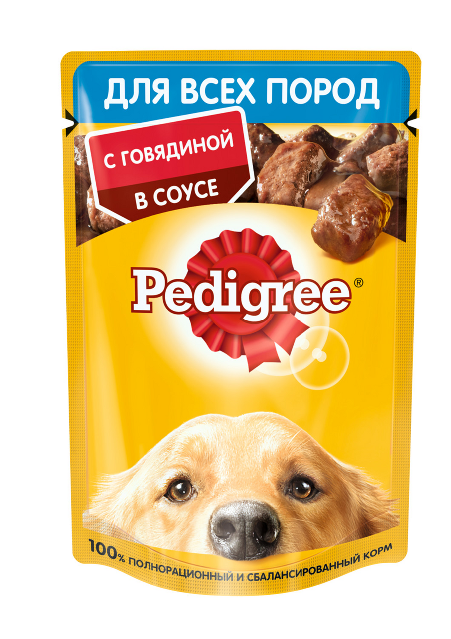 Корм влажный Pedigree с говядиной в соусе для взрослых собак всех пород 85 г