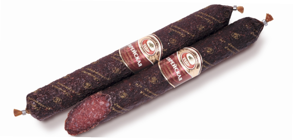 Колбаса Тавр Еврейская деликатесная сырокопченая, ~450г