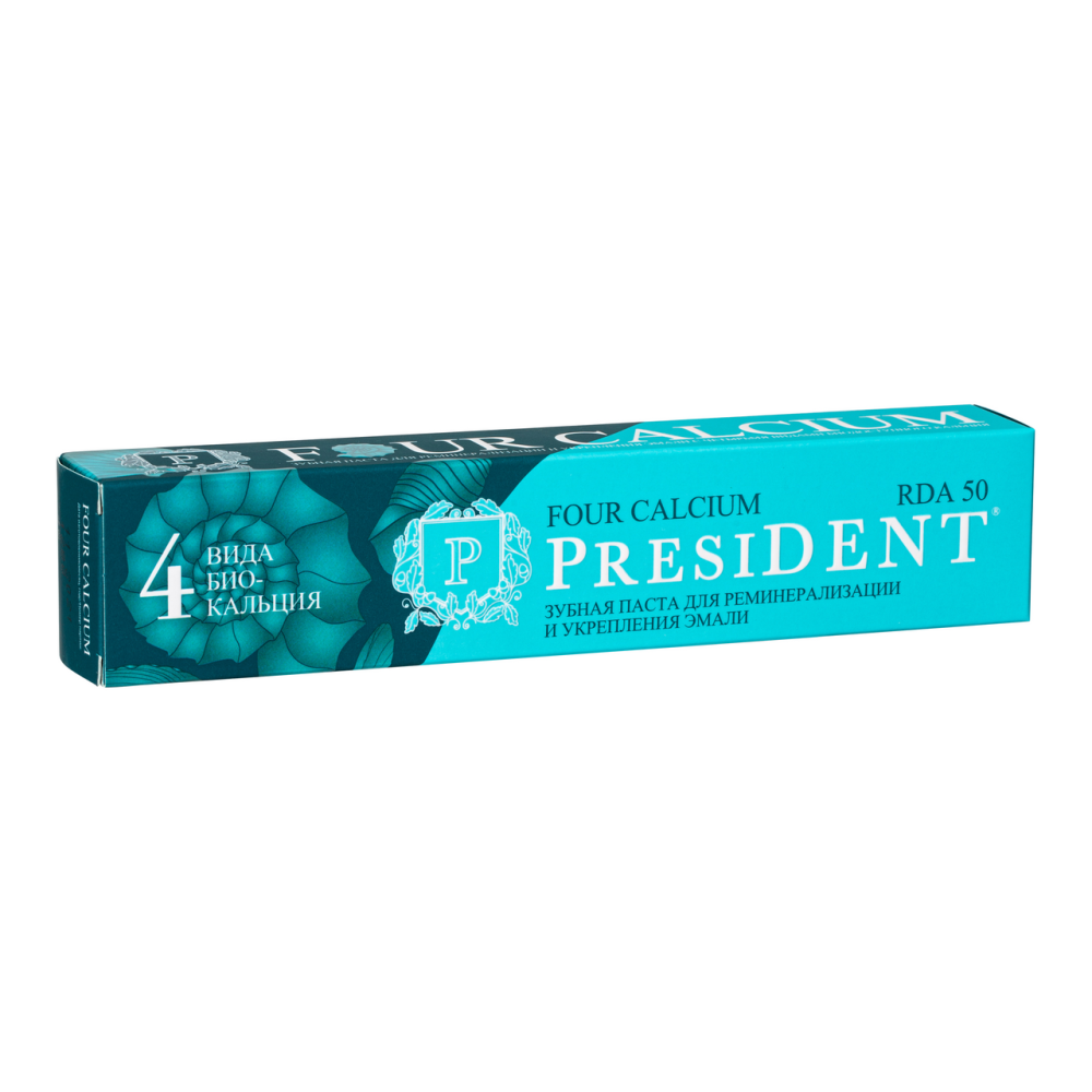 Зубная паста President Four Calcium RDA 50 75 мл