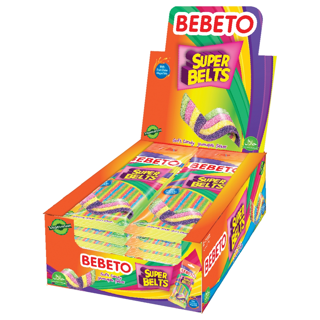Мармелад жевательный Bebeto Super Belts, 75г