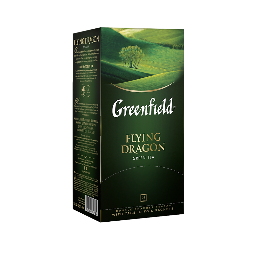 Чай Greenfield зеленый Flying Dragon, 25 пакетиков*2г