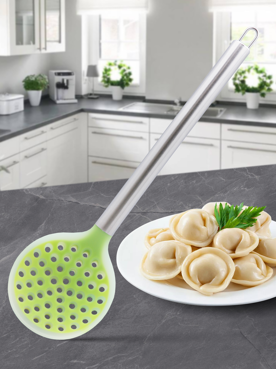 Шумовка Borner Trend поварская салатовая