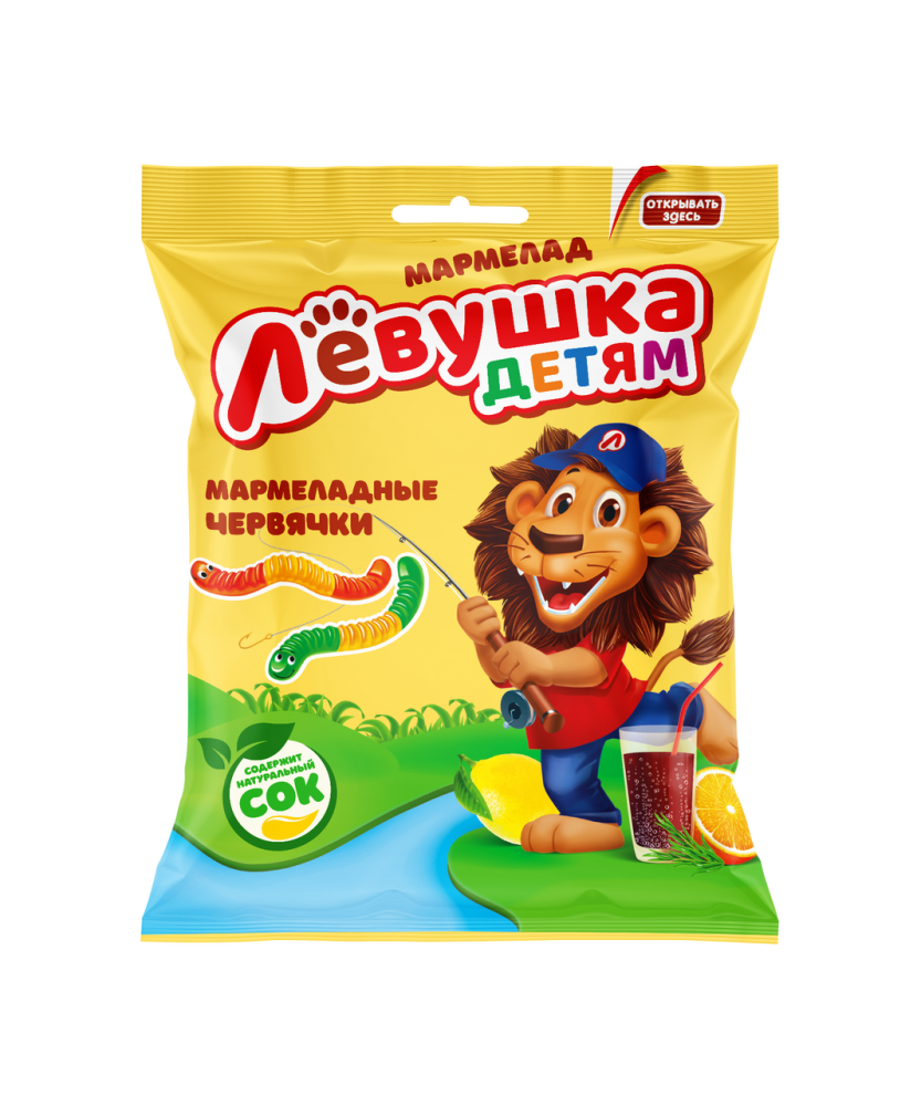 Мармелад Славянка Левушка детям червячки, 70г