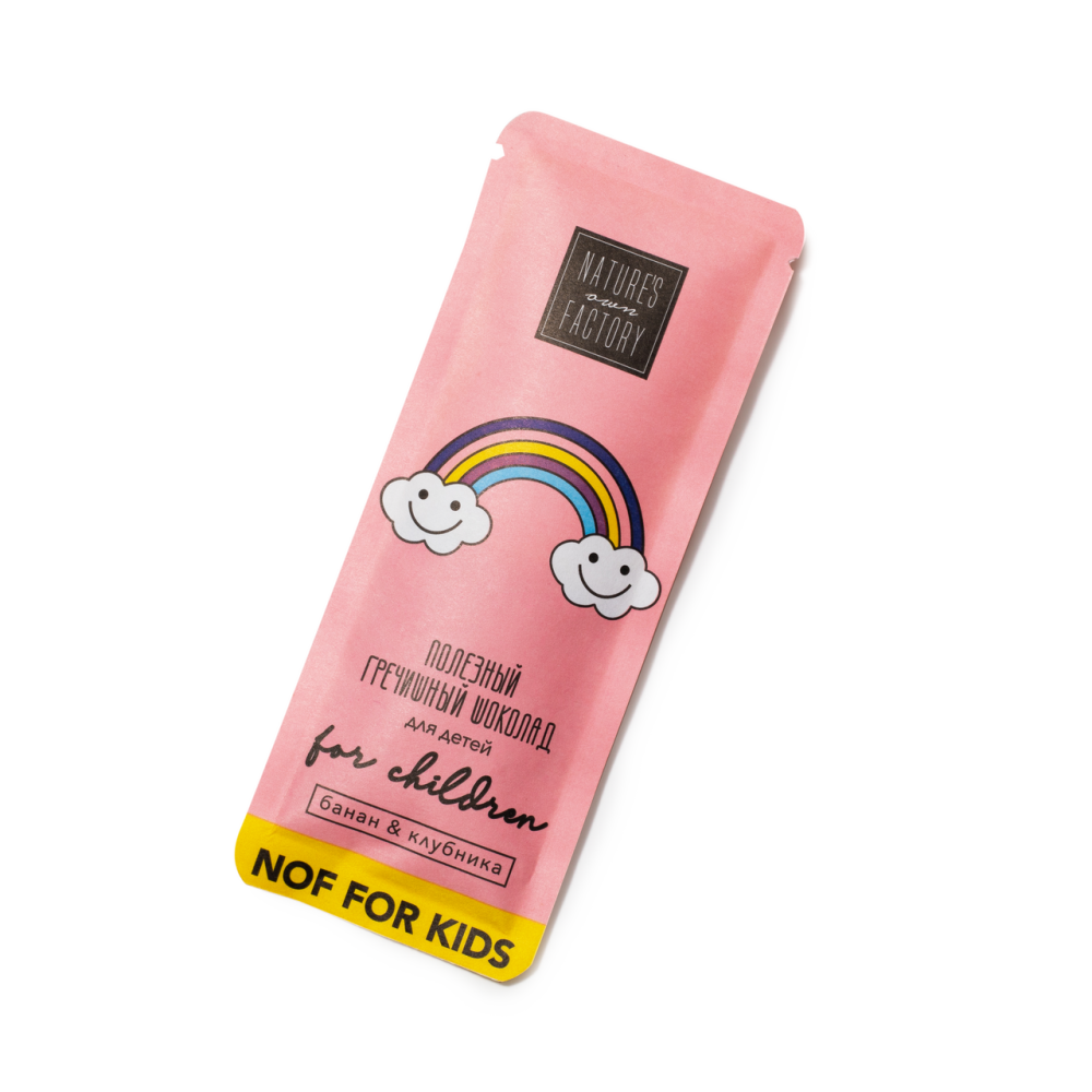 Шоколад Nature's Own Factory гречишный детский белый банан-клубника, 20г