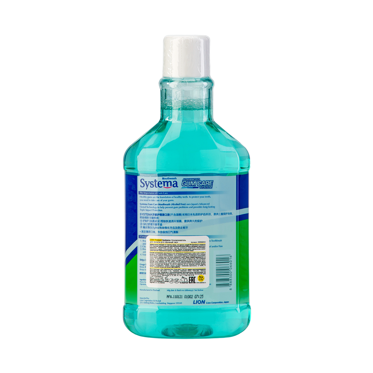 Ополаскиватель Lion Thailand для полости рта зеленый лес, 750мл