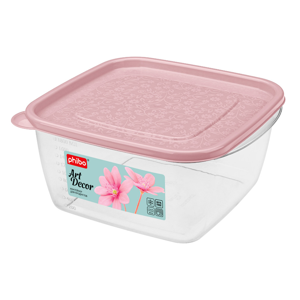 Контейнер Phibo Арт-Декор 2,1 л светло-зелёный