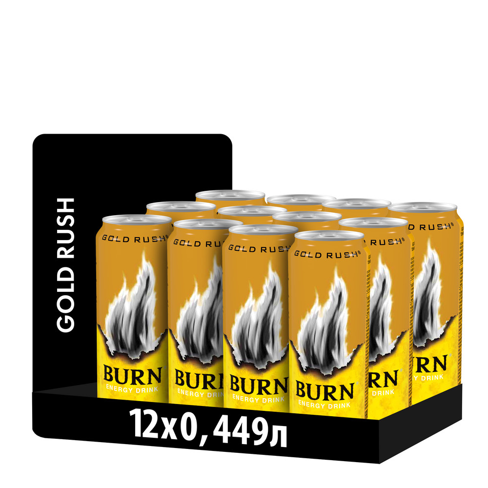 Напиток энергетический Burn Gold Rush, 449мл