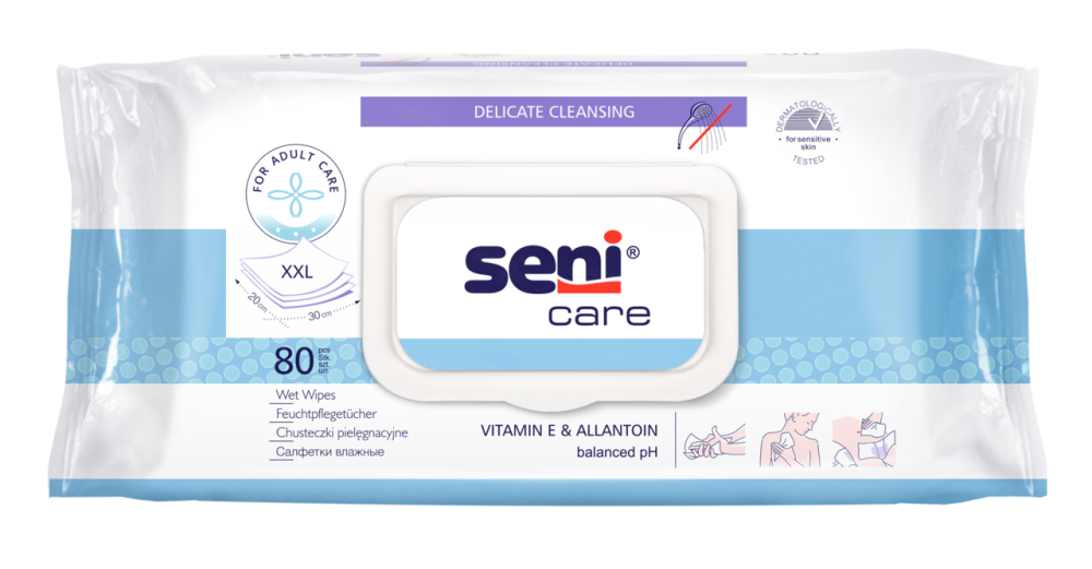 Салфетки Seni влажные с витамином Е