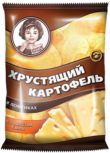 Чипсы Хрустящий картофель в ломтиках со вкусом сыра, 70г