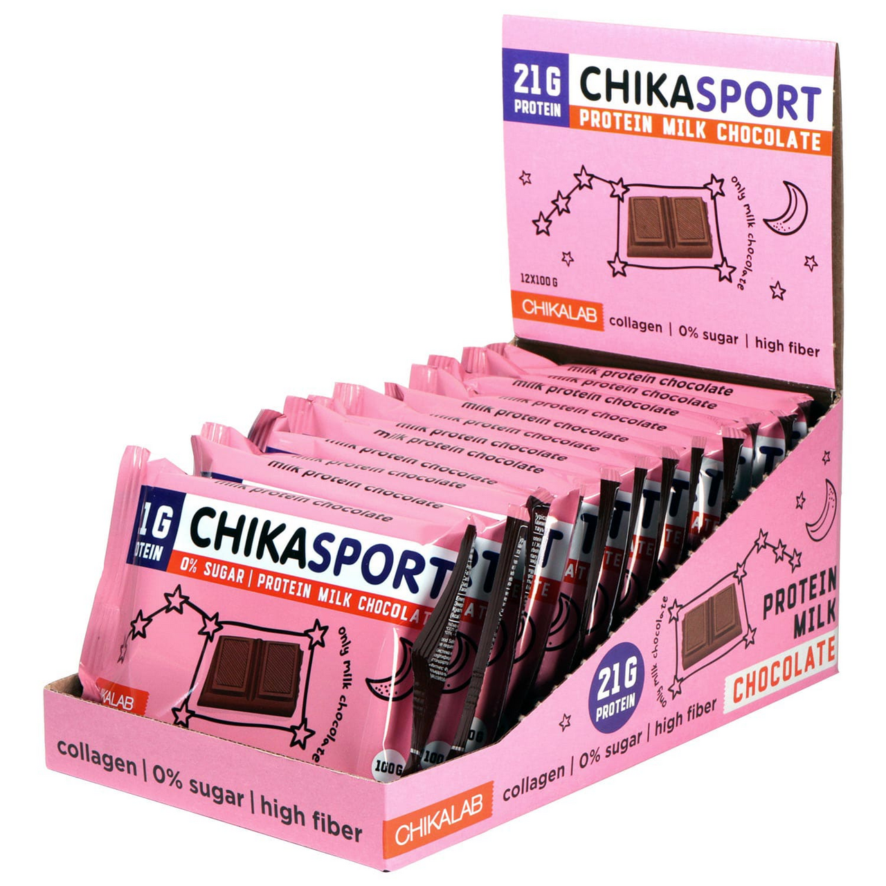 Шоколад Chikalab Chika Sport протеиновый молочный, 100г