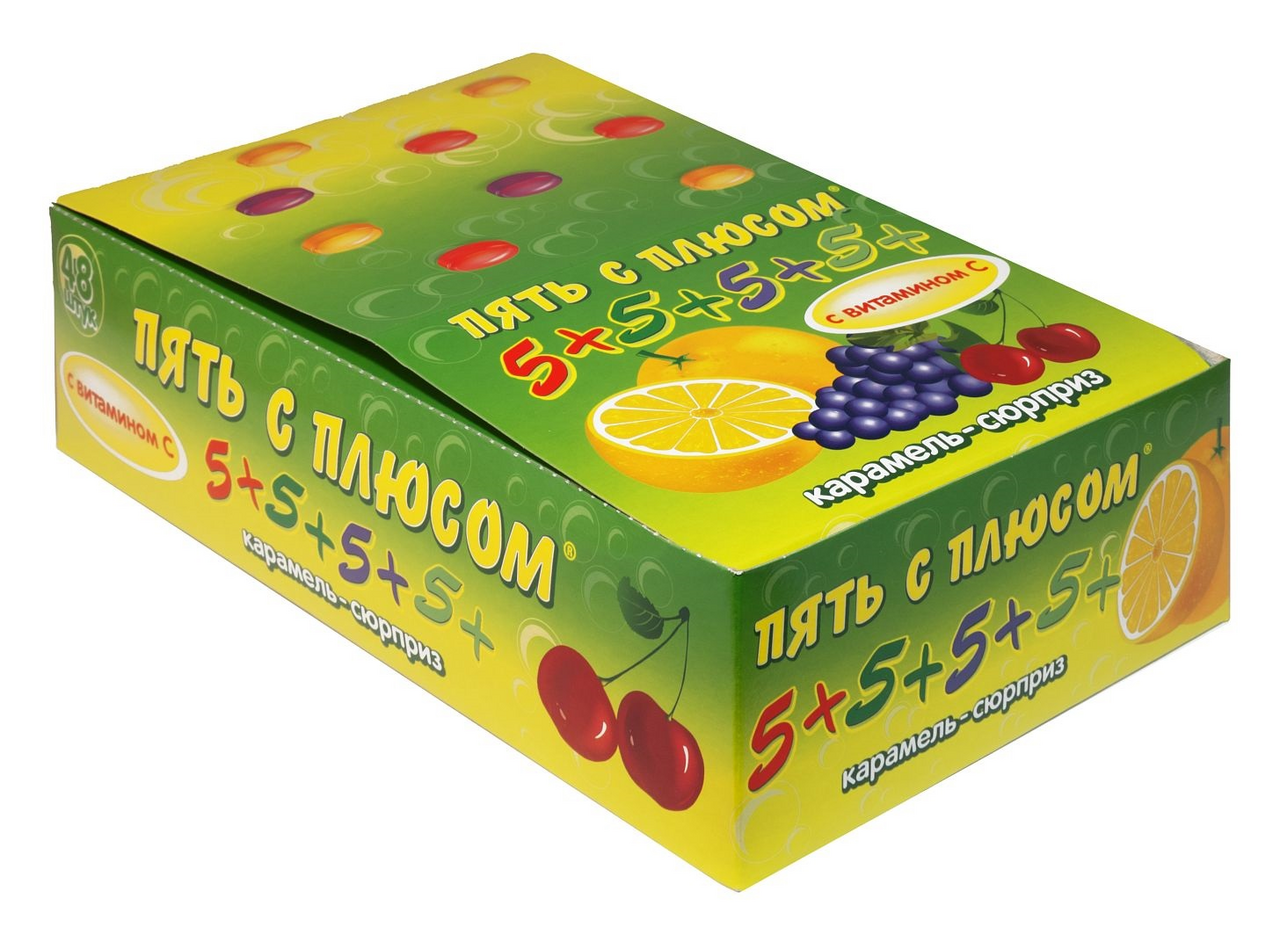 Карамель леденцовая 5+ с витамином С, 18г