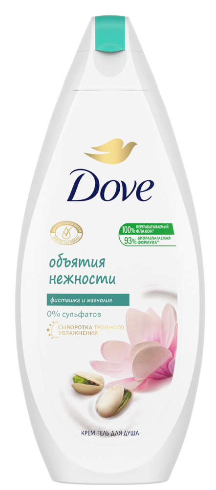 Гель Dove для душа фисташковый крем и магнолия, 250мл