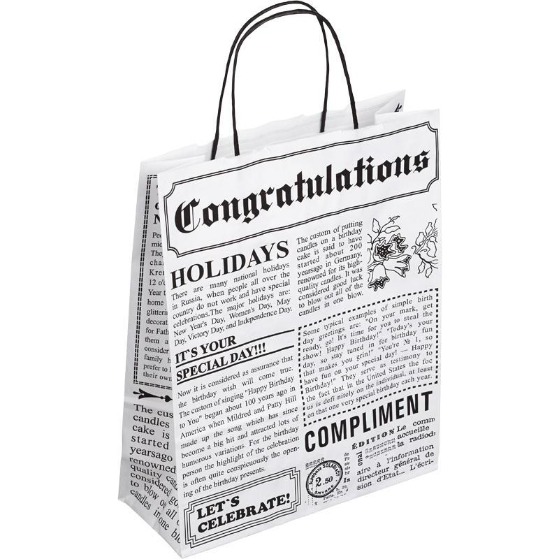 Сумка Газета крафт белый