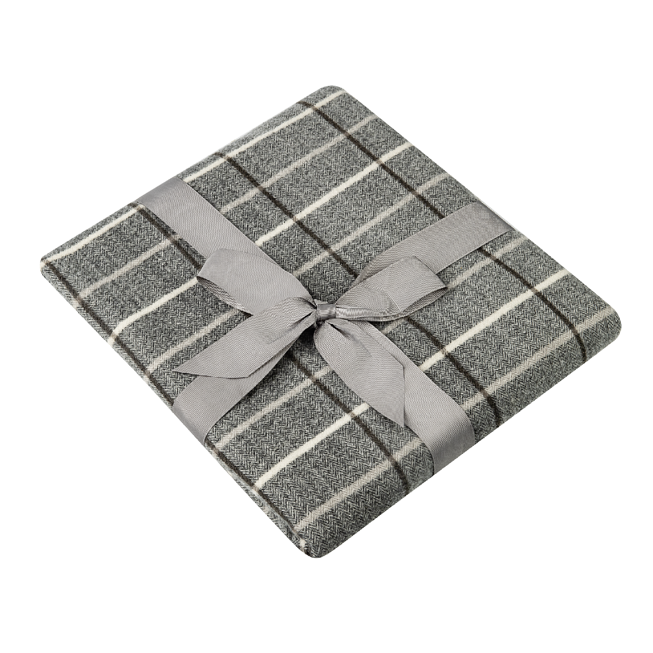 Tarrington House Плед трикотажный серый в клетку, 130 х 170см