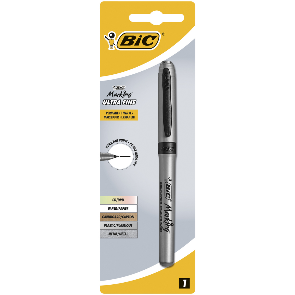Маркер перманентный BIC Marking Ultra Fine тонкое письмо черный