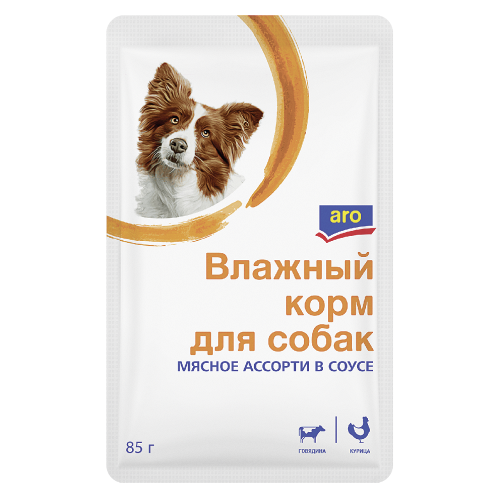 aro Корм для собак мясное ассорти, 85г