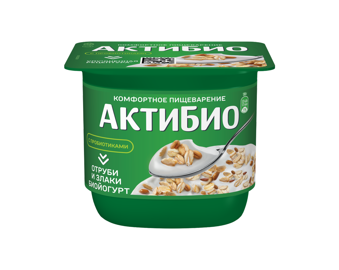 Йогурт Актибио отруби-злаки 2.9%, 130г