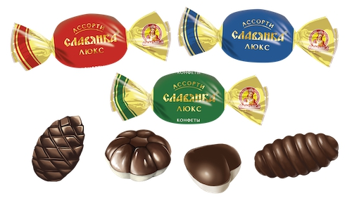 Конфеты Славянка люкс шоколадные ассорти, 1кг