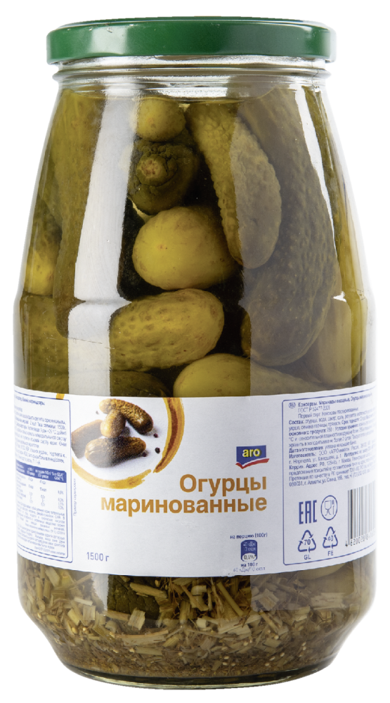 Огурцы маринованные ARO, 1500 г