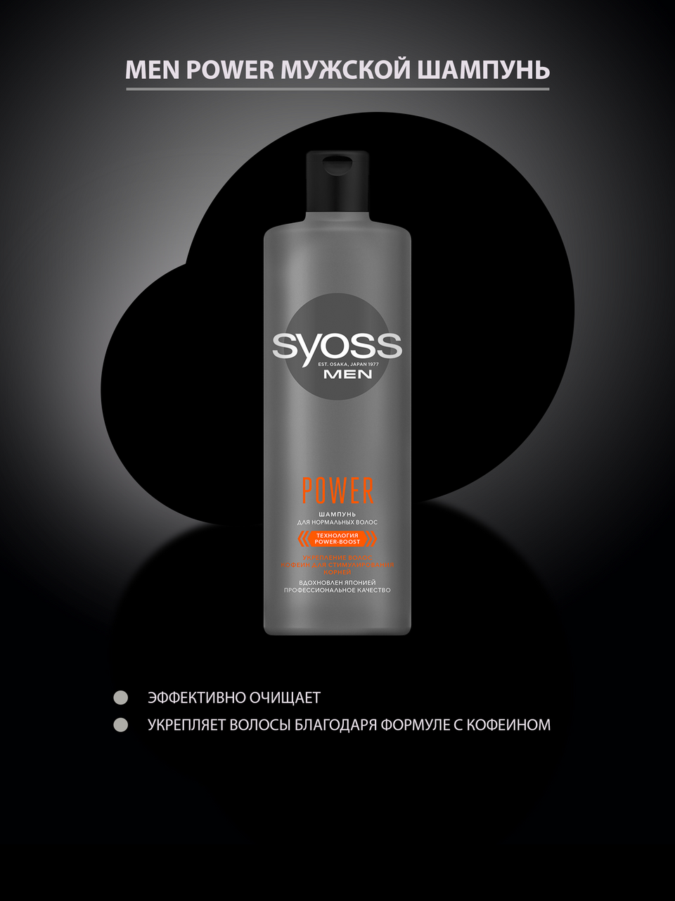 Шампунь Syoss Men Power очищение для нормальных волос 450 мл