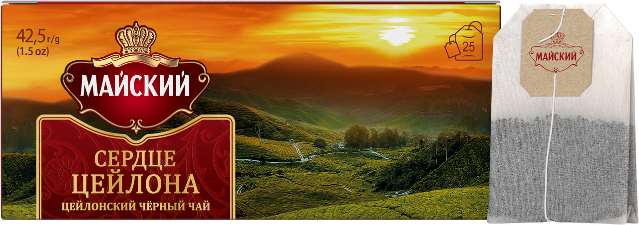 Чай Майский черный сердце цейлона (1.7г x 25шт), 43г