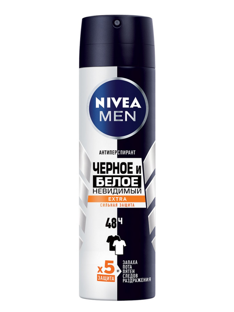 Антиперспирант Nivea Men Черное и Белое Невидимый Extra спрей 150 мл