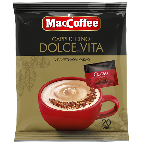 Напиток кофейный MacCoffee Capuccino Dolce Vita порционный (24г x 20шт), 480г