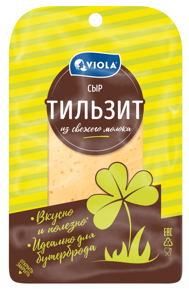 Сыр Viola тильзитер нарезка 45%, 120г Сыр Viola тильзитер нарезка 45%, 120г