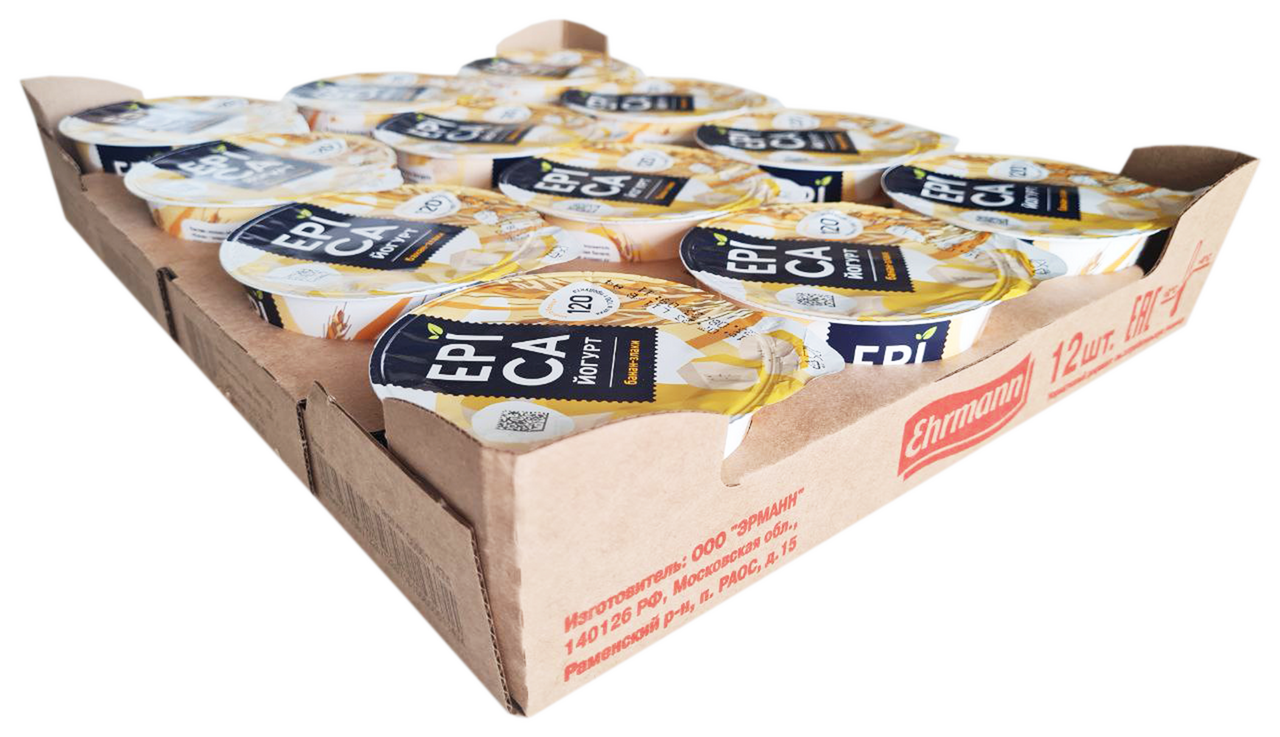 Йогурт Epica банан-злаки 4.9%, 130г Йогурт Epica банан-злаки 4.9%, 130г