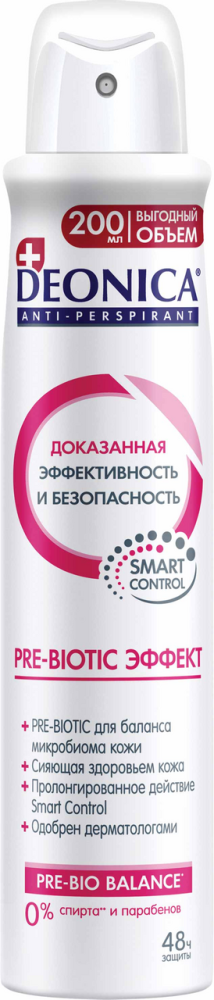 Антиперспирант Deonica Prebiotic эффект, 200мл