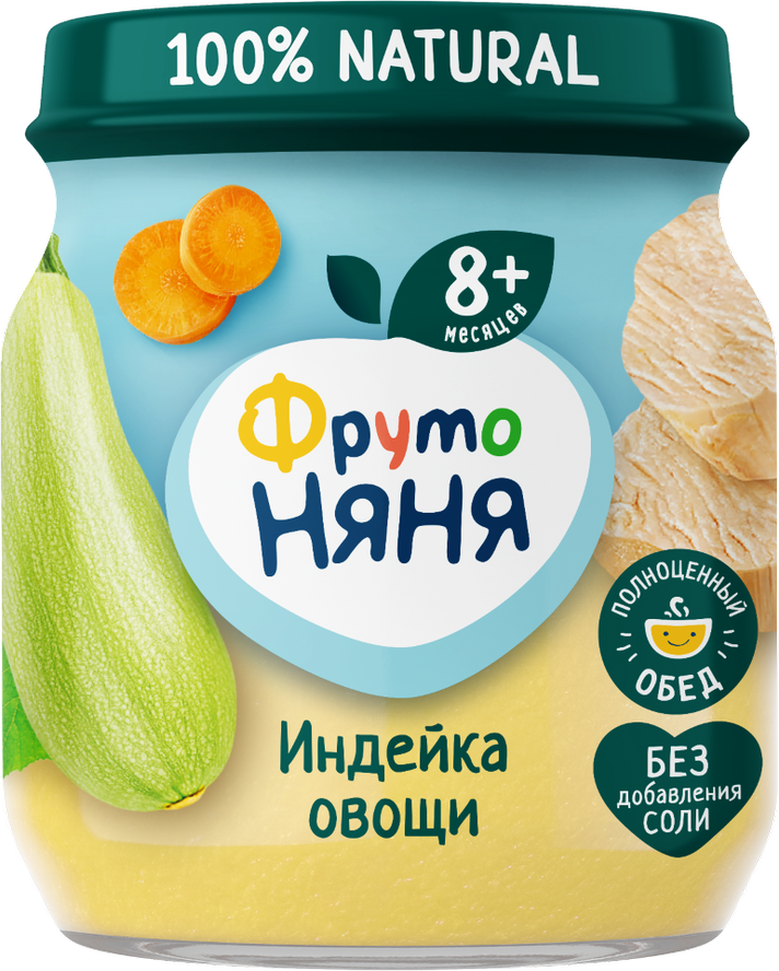 Пюре ФрутоНяня Индейка-овощи, 100г