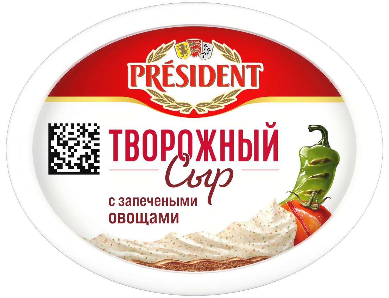 Сыр творожный President овощи на гриле 54%, 140г