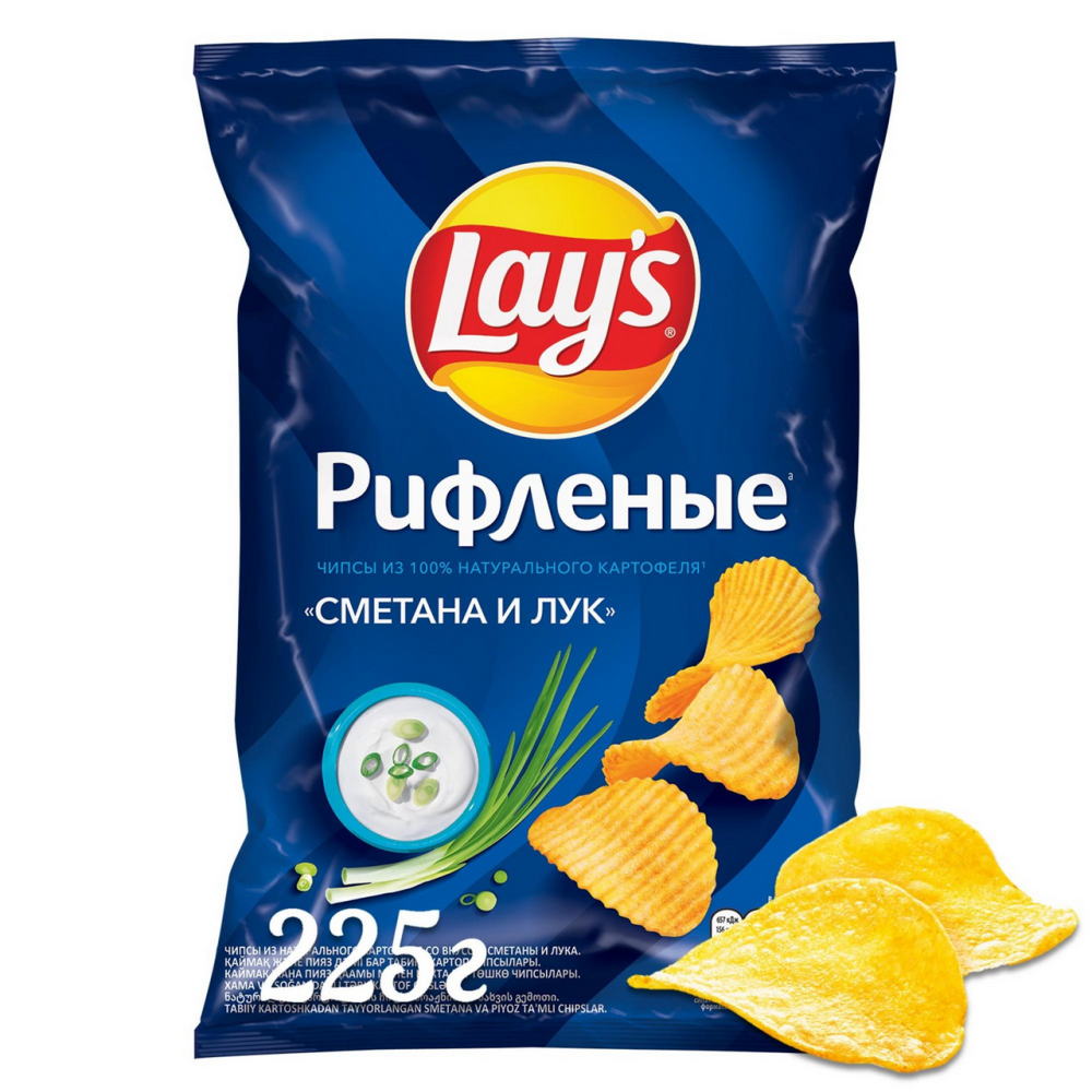 Чипсы Lays "Сметана и лук" 225г