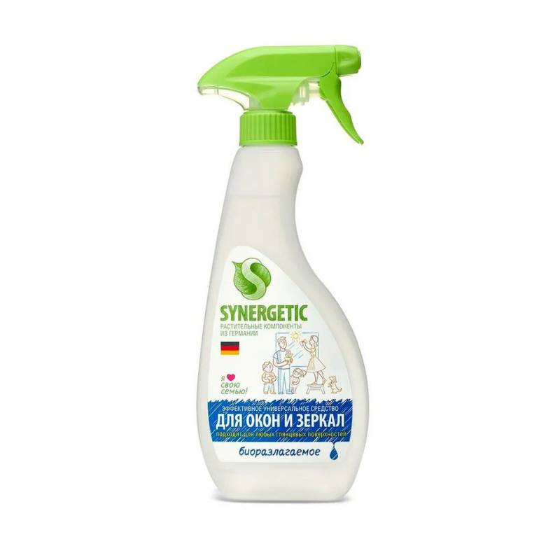 Средство Synergetic для мытья стекол и зеркал, 500мл