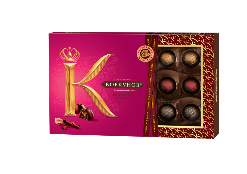 Конфеты A.Korkunov темный шоколад ассорти, 165г Конфеты A.Korkunov темный шоколад ассорти, 165г