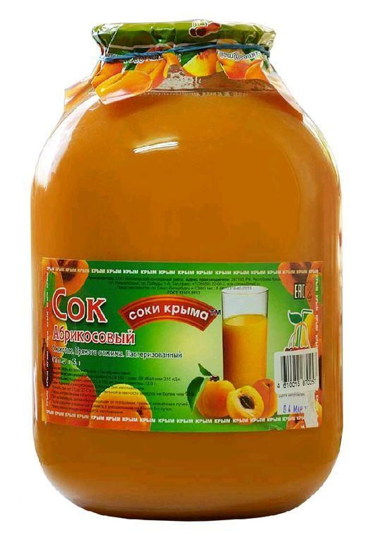 Нектар Соки Крыма абрикосовый с мякотью, 3л