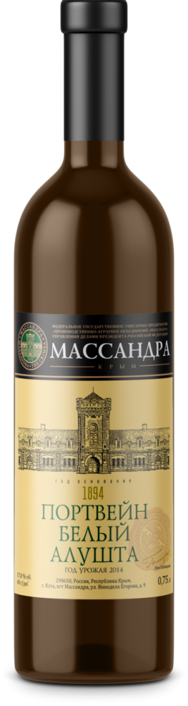 Портвейн Массандра Алушта белое сладкое, 0.75л