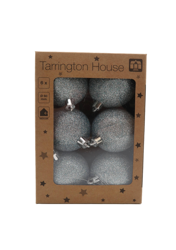 Tarrington House Набор шаров Серебристо-голубые, 6см х 6шт
