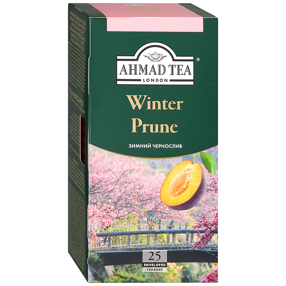 Чай Ахмад Winter Prune. Чай черный Ahmad Tea Winter Prune в пакетиках. Чай Ахмад зимний чернослив 25 пак. Ахмад с черносливом.