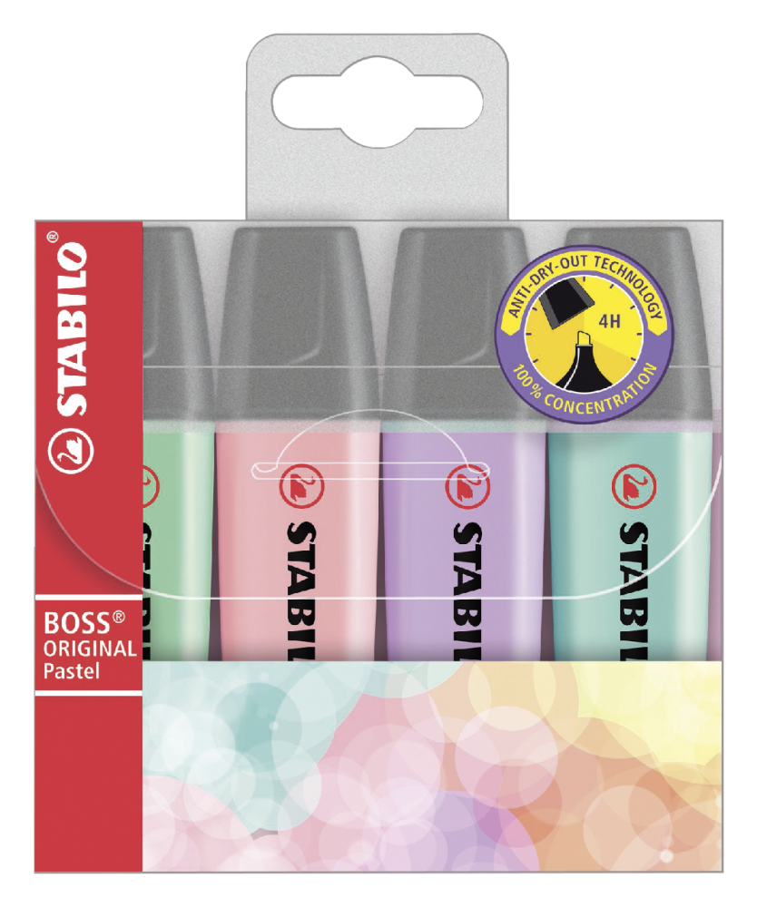 Набор маркеров Stabilo Boss 4 цвета 4 шт