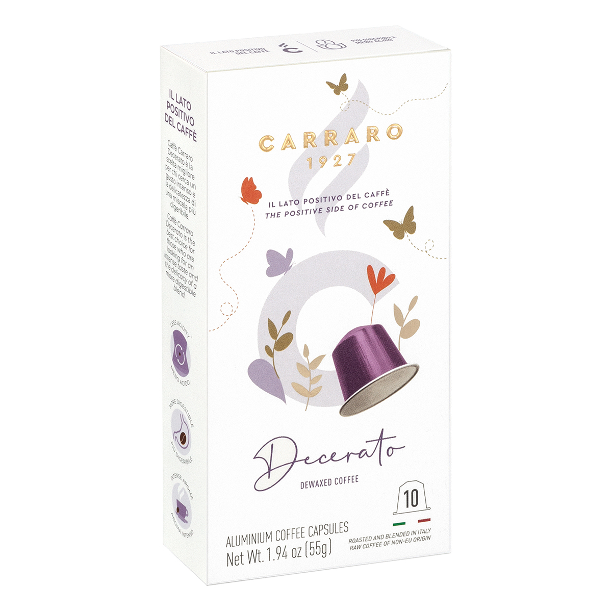 Кофе в капсулах Carraro Decerato для кофемашин Nespresso 10шт, 55г