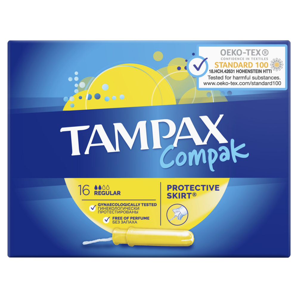 Тампоны Tampax Compak Regular Duo 2 капли 16 штук