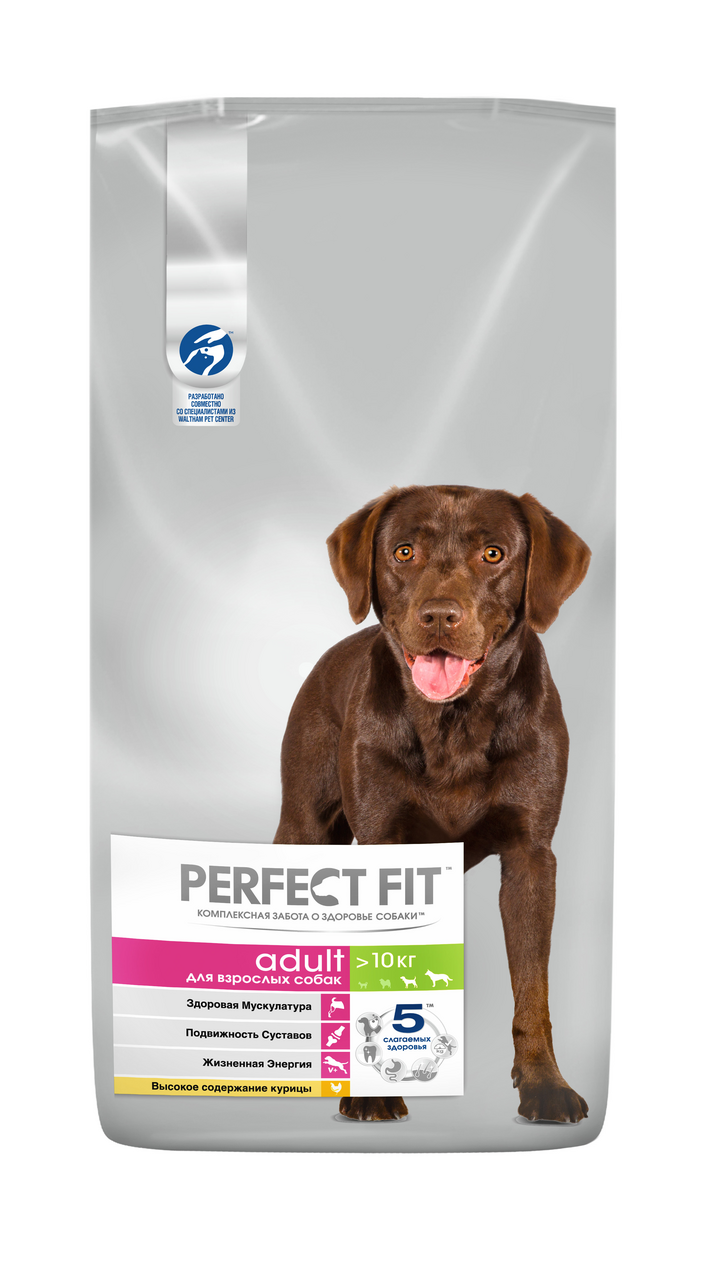 Корм сухой Perfect Fit с курицей для взрослых собак средних и крупных пород 14.5 кг