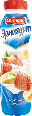 Йогурт Эрмигурт питьевой с клубникой и бананом 1.2% 290 г
