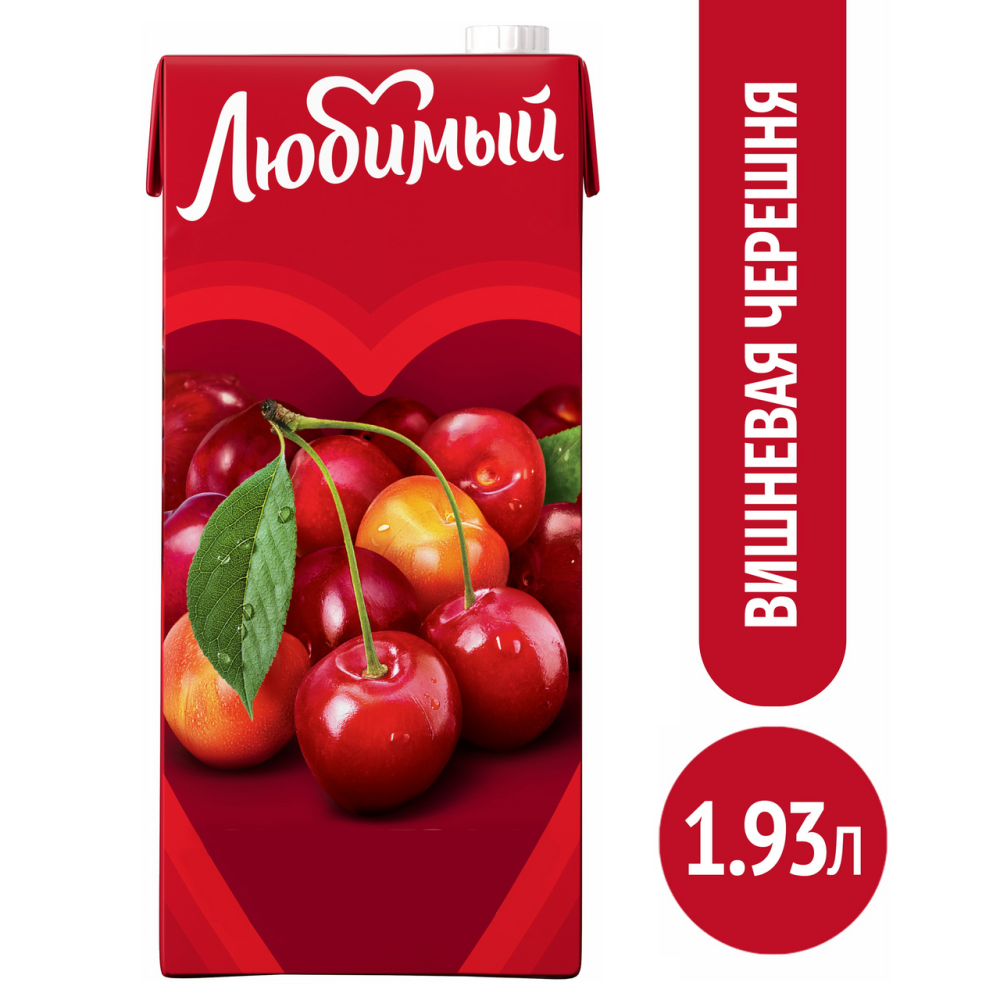 Напиток сокосодержащий Любимый яблоко-вишня-черешня осветленный 1,93 л